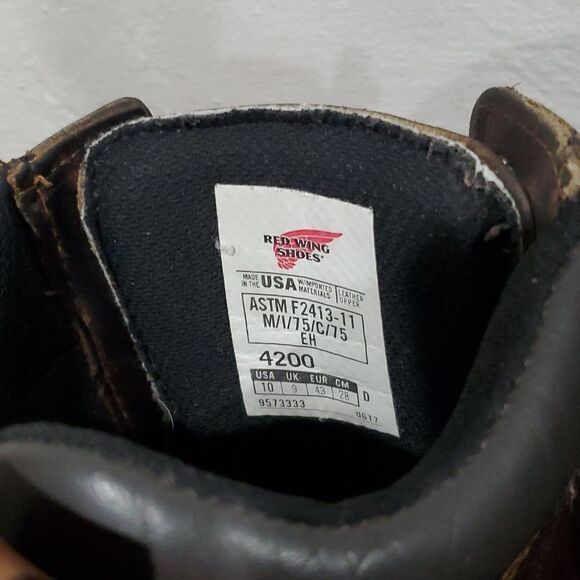 Red Wings 4200 High Steel Toe Boots in Brown Leather Size 10 main image 10
